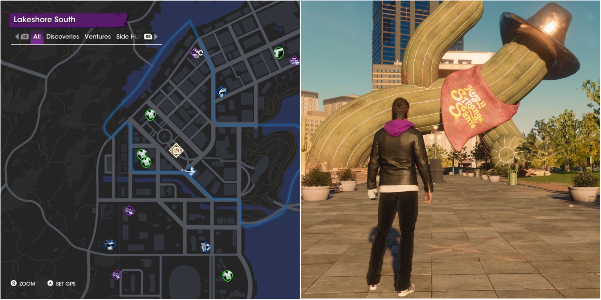 Saints Row Cactus Bill Fast Travel Location Split Image