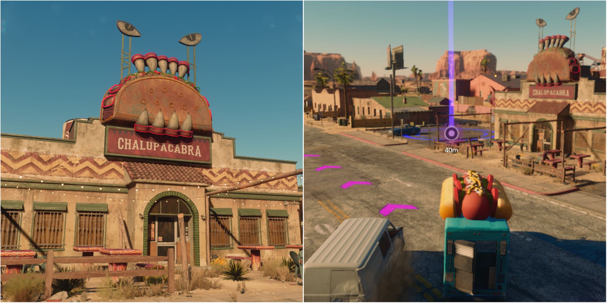 Saints Row Split Image Chalupacabra And Food Truck Kingpin