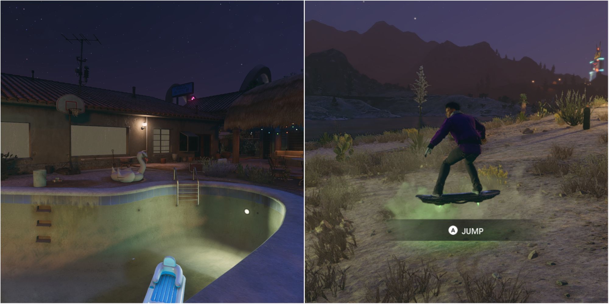 Saints Row Split Image Eurekabator and Hoverboard