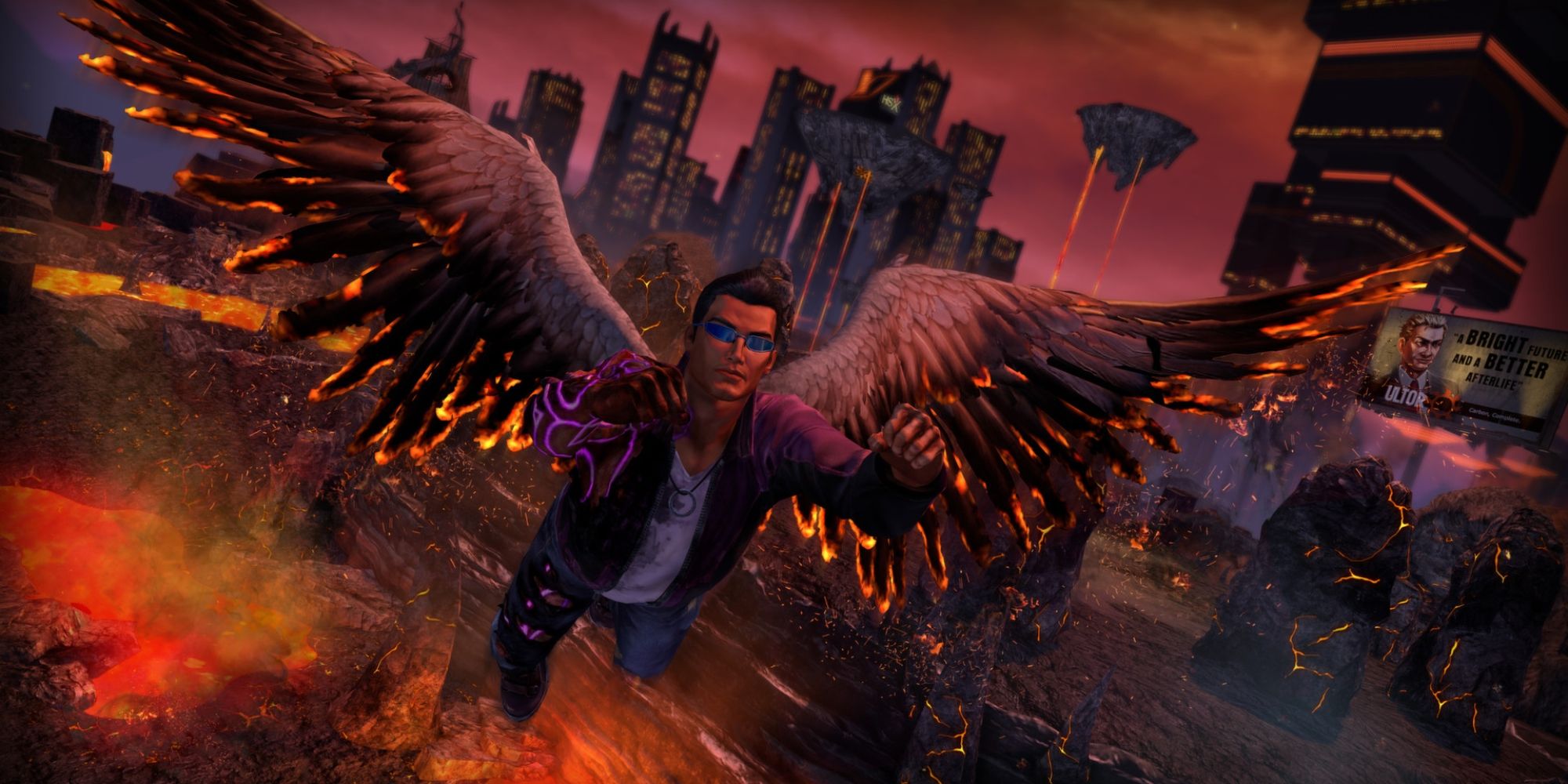 Saints Row Screenshot Of Gat Out Of Hell Gat Flying With Wings