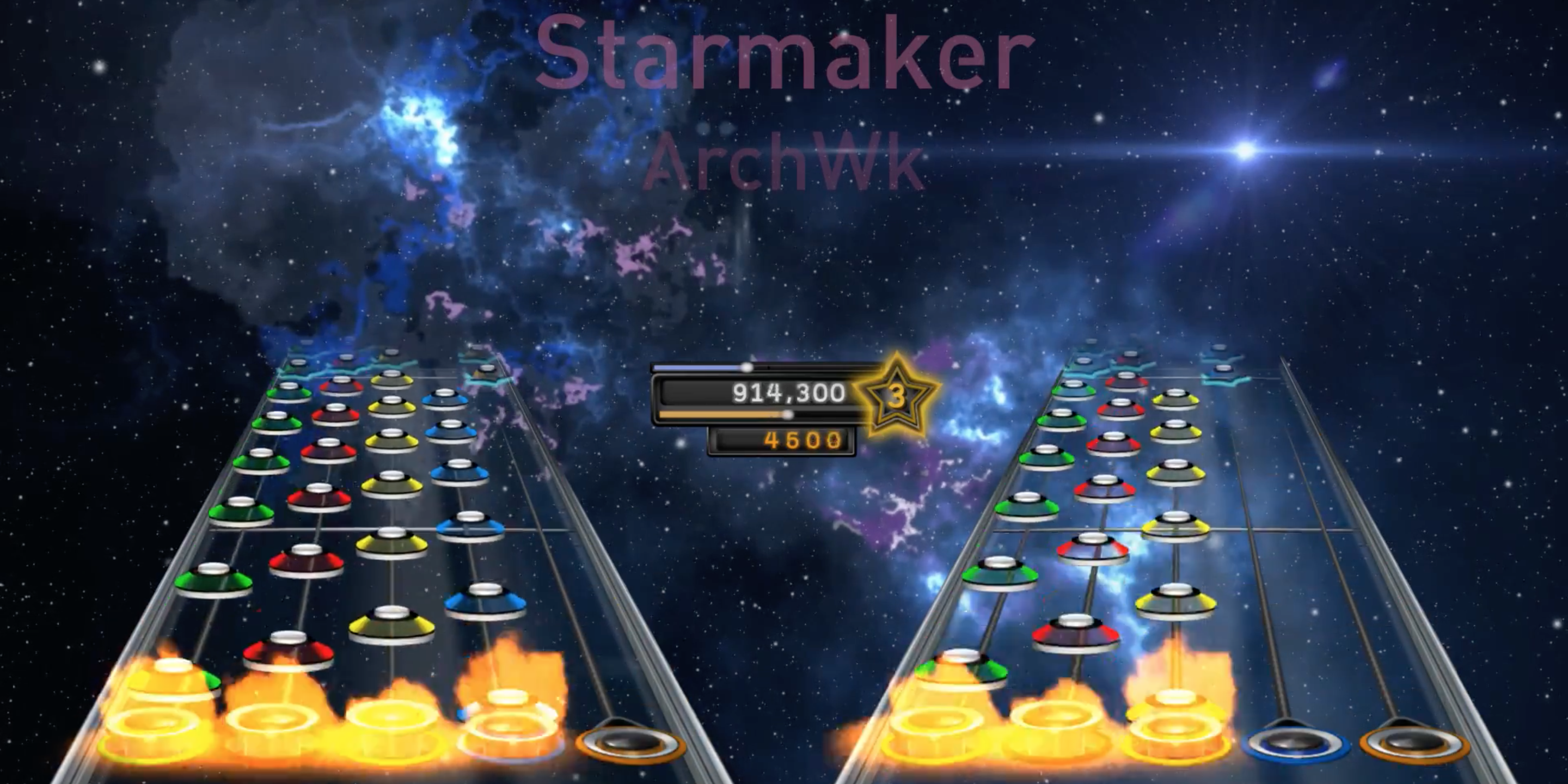 A chart preview of some quads in Starmaker