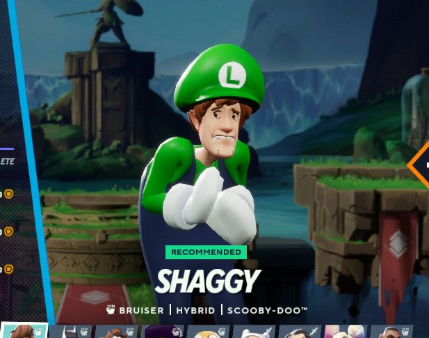Shaggy dressed as Luigi MultiVersus
