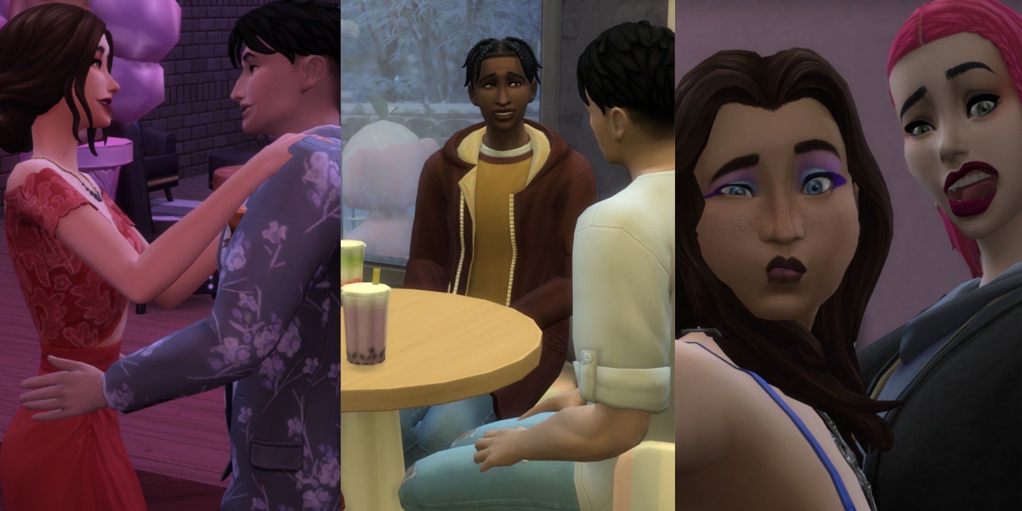 Sims 4 - collage of teen sims in High School Years