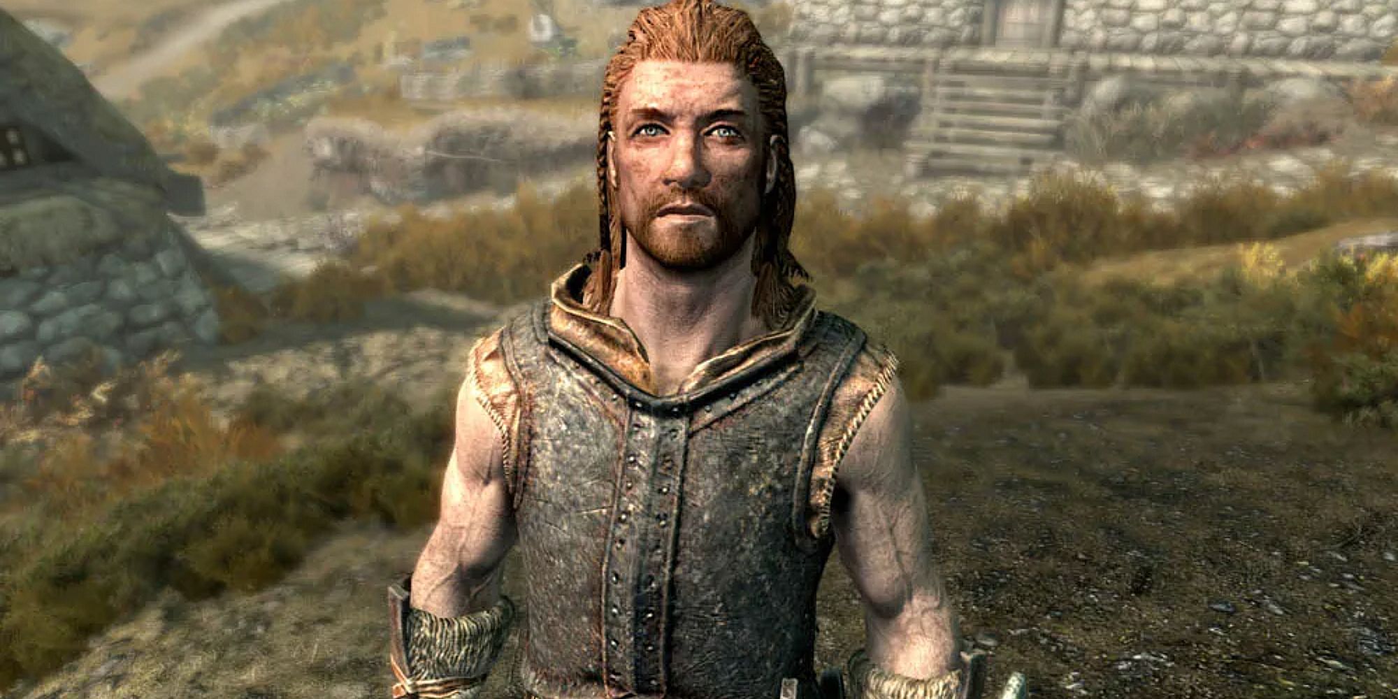 Erik the Slayer of Skyrim stands looking at the camera