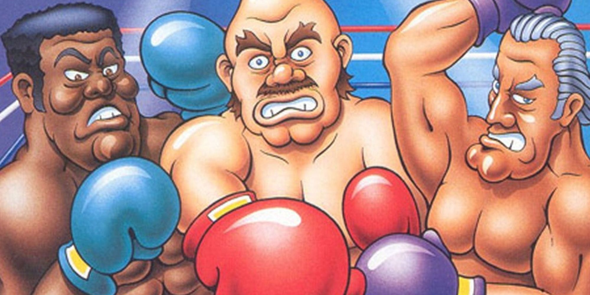 Mr. Sandman, Bald Bull, and Super Macho Man stand in the boxing ring