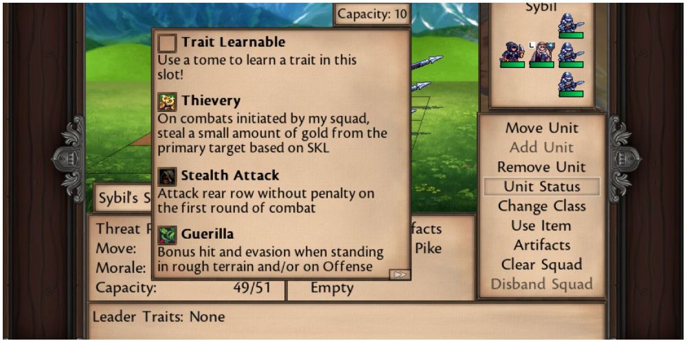 Symphony of War thievery trait