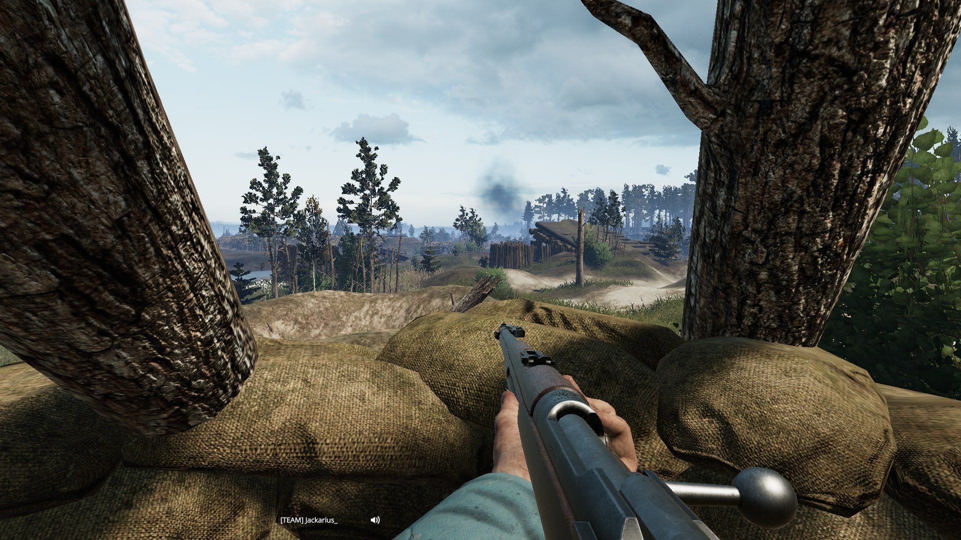 Tannenberg Taking Cover Behind Sandbags and Logs