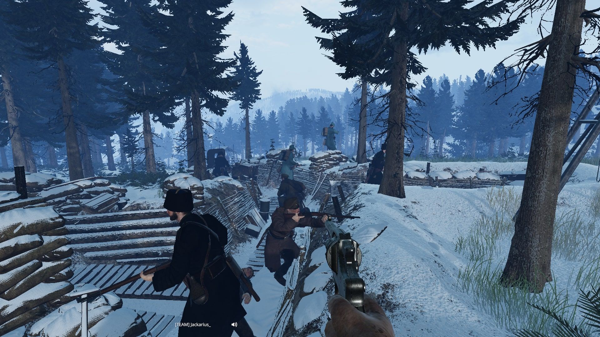 Tannenberg Grouped Up Squad in Winter Trench