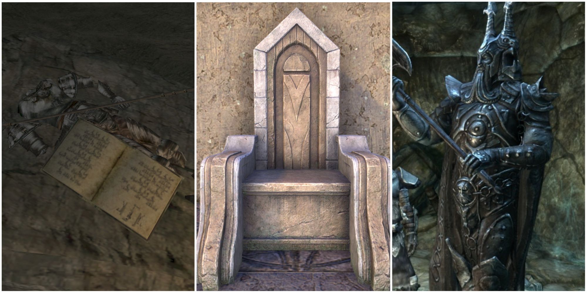The Elder Scrolls Snow Prince Remains, Snow Prince Throne, and a Statue of Ysgramor