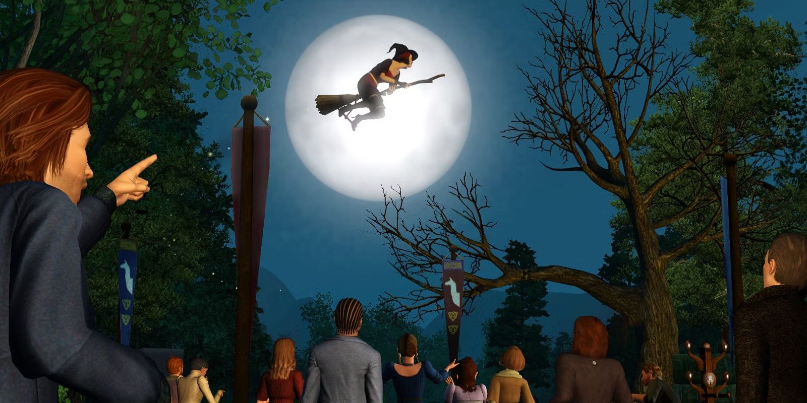 The Sims 3 Supernatural Art, Witch Flying on Broom