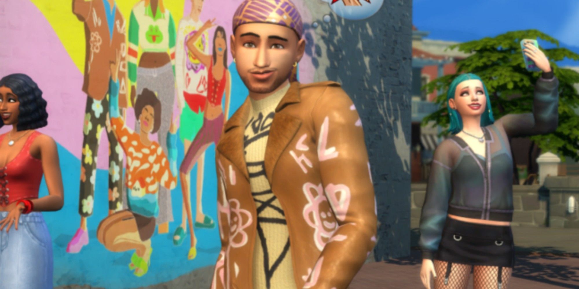 The Sims 4 Depop happyxloco create a sim jacket graffiti