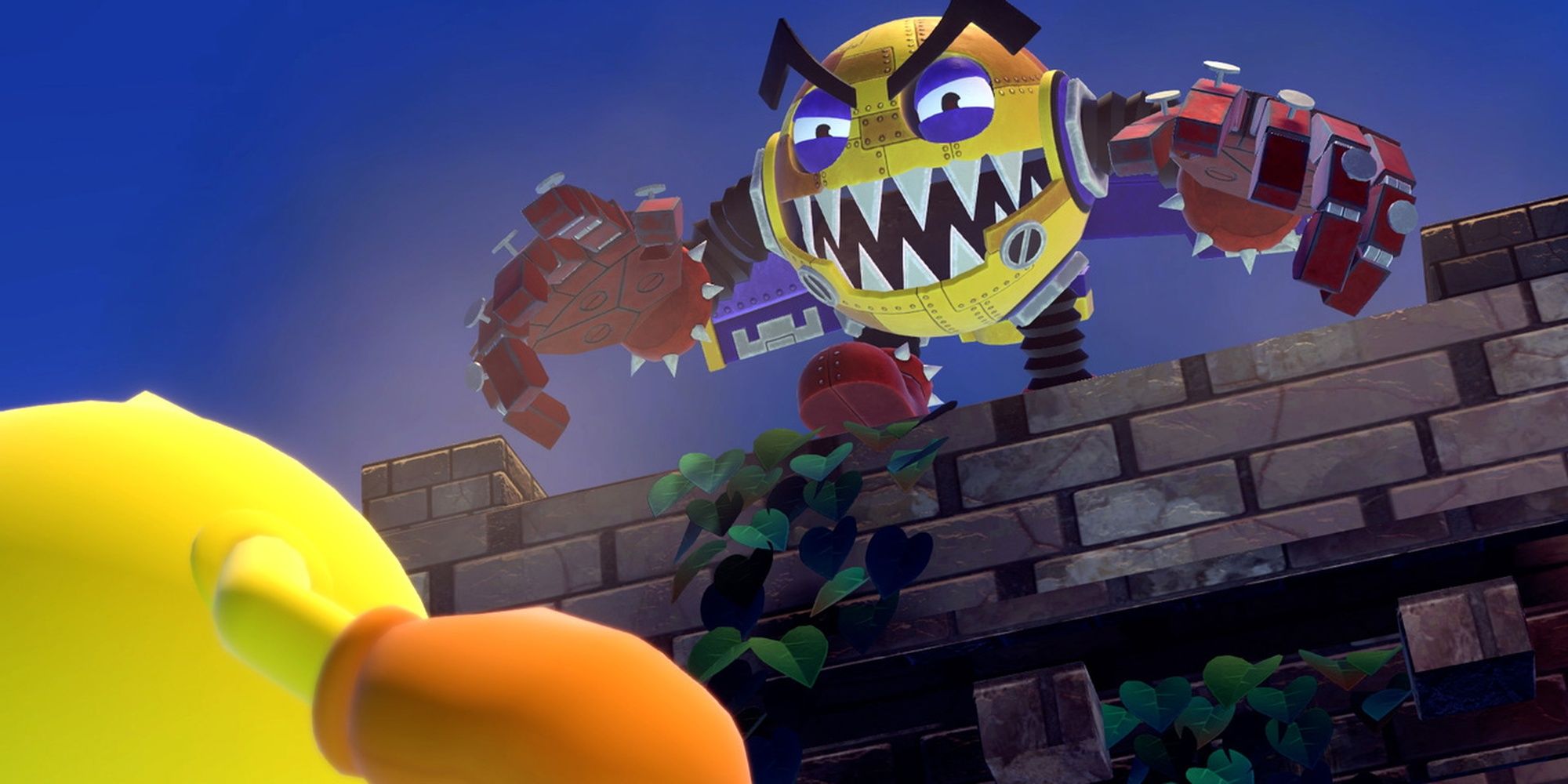 Toc-Man, the main villain of Pac-Man World Rep-Pac, threatening and Pac-Man