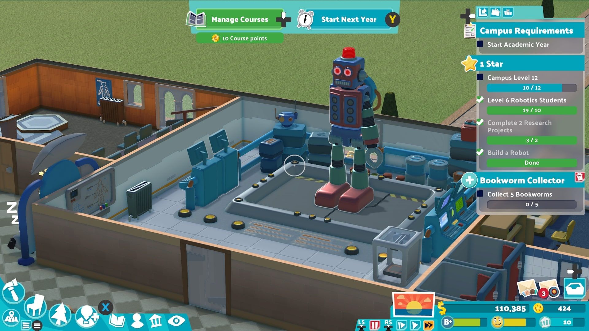 Two Point Campus robot classroom