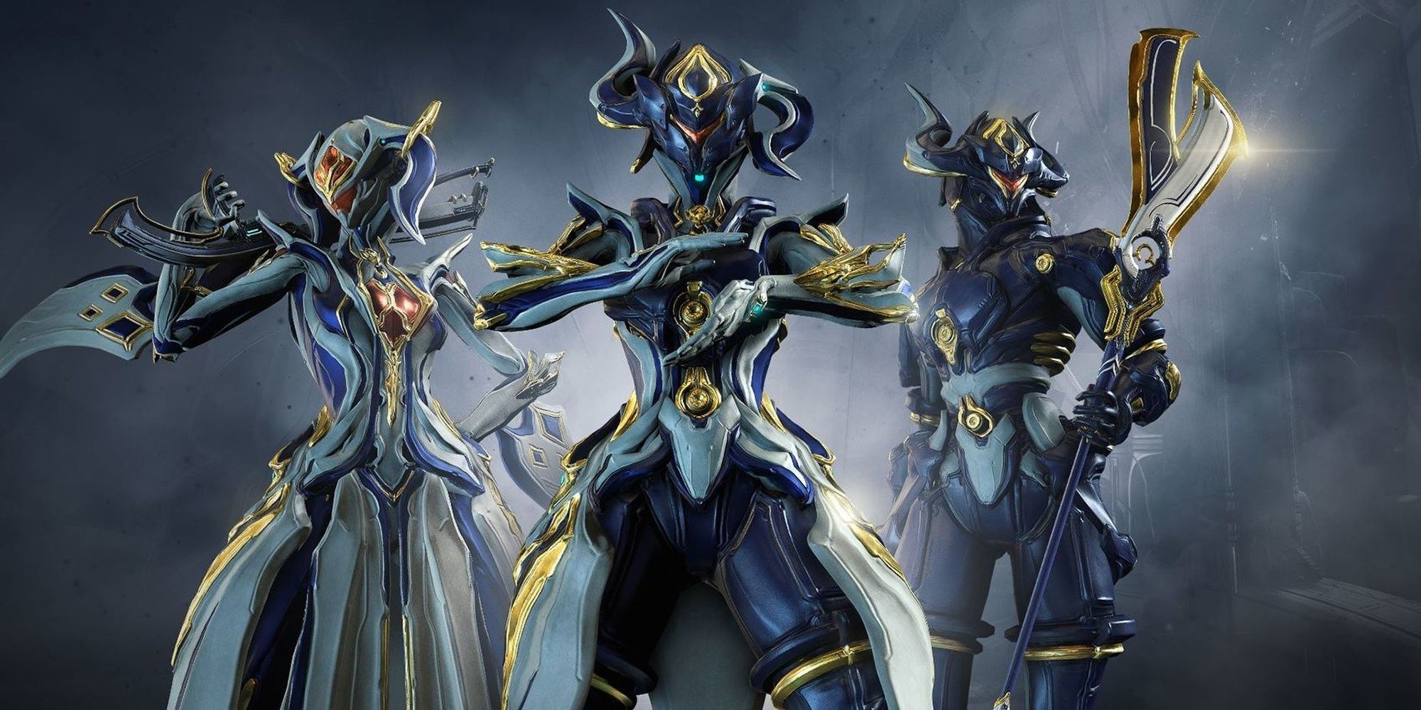 Warframe Equinox Prime Forms Holding Primed Weapons