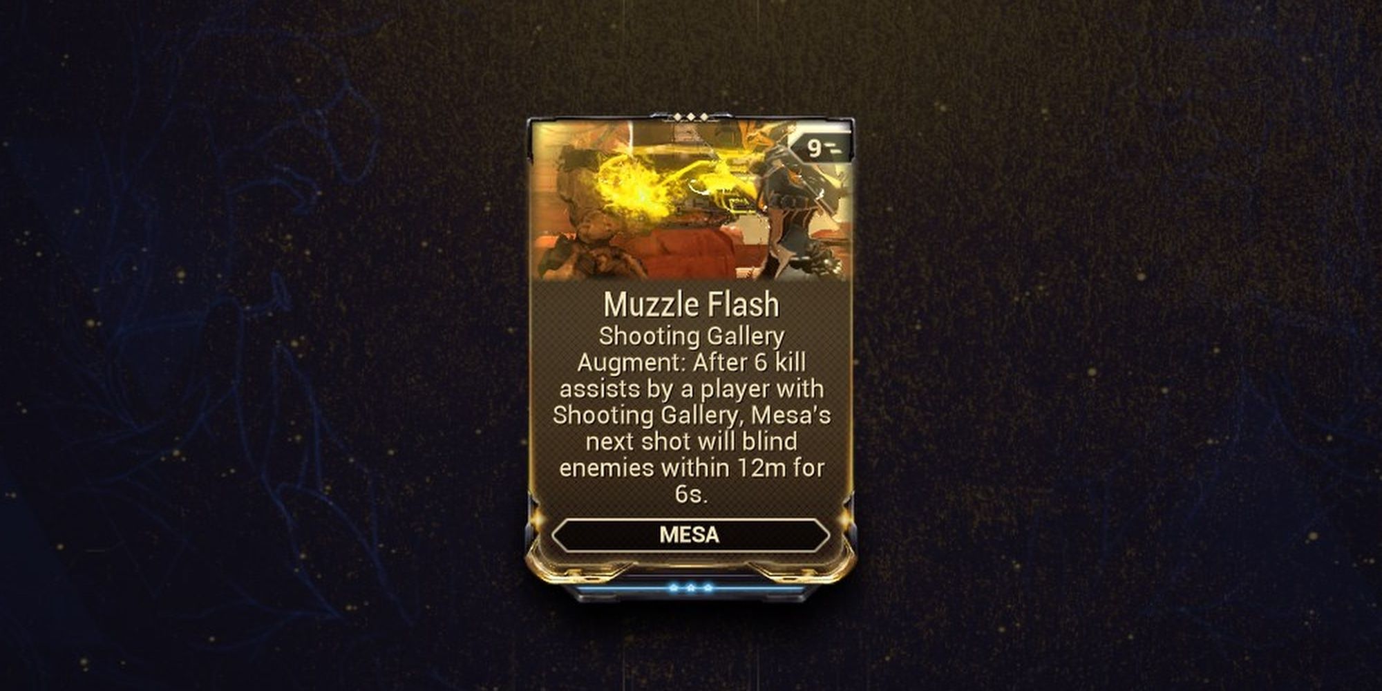 Warframe Mesa Muzzle Flash Augment