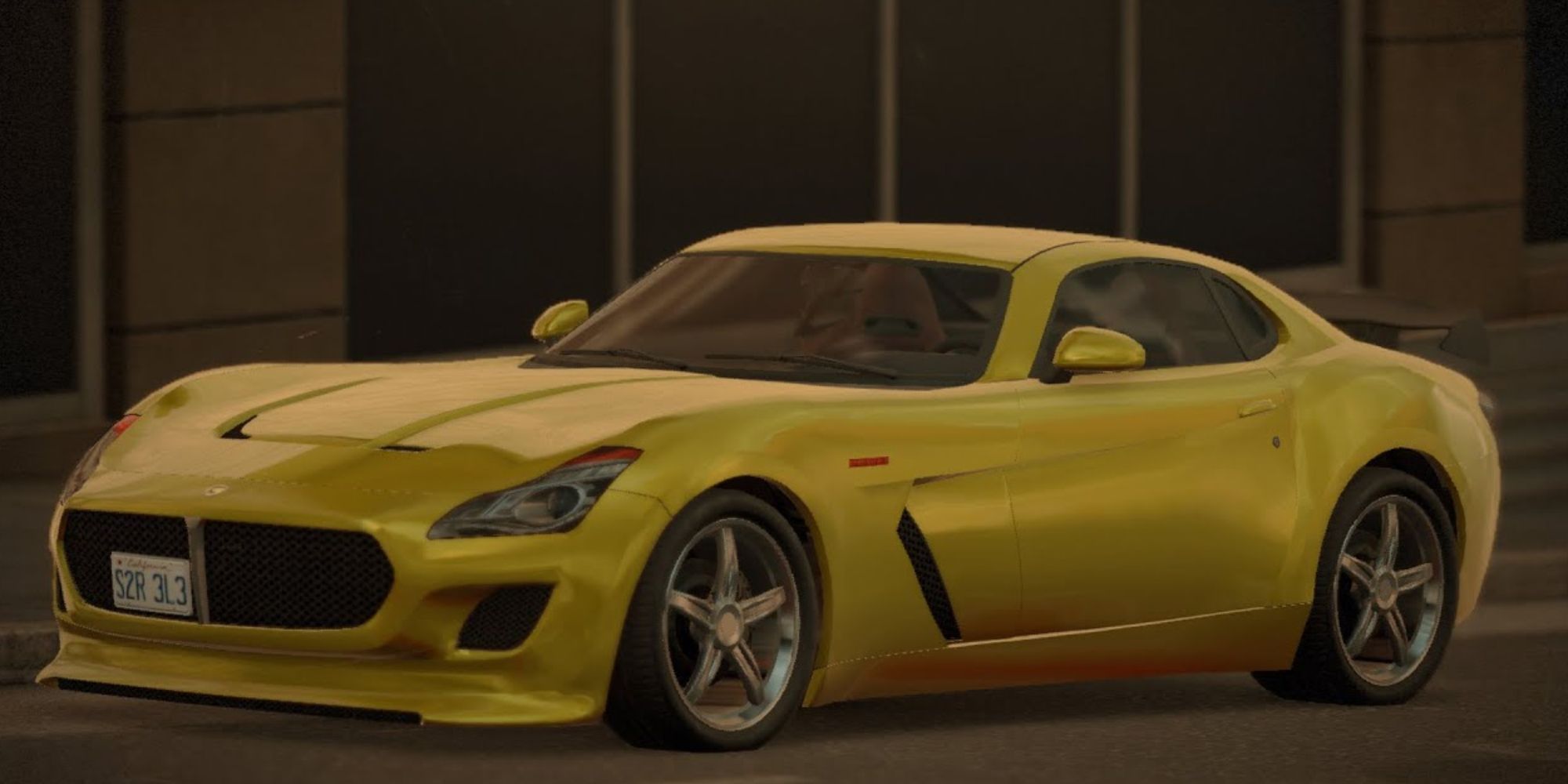 A yellow Boxberg R1 from Watch Dogs 2 parked at the street