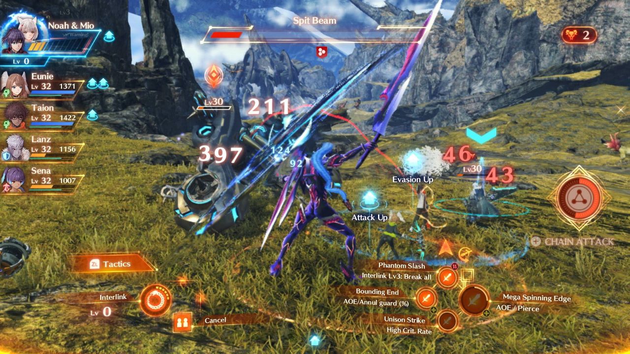 Xenoblade Chronicles 3 using Interlink in a battle