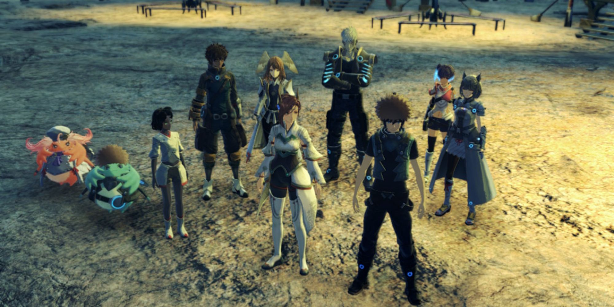 The main cast working with Alexandria from Colony Iota in Xenoblade Chronicles 3
