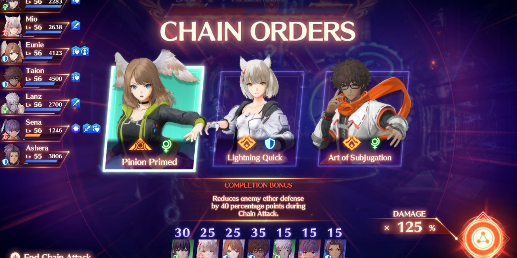 Chain Orders during Chain Attacks in Xenoblade Chronicles 3