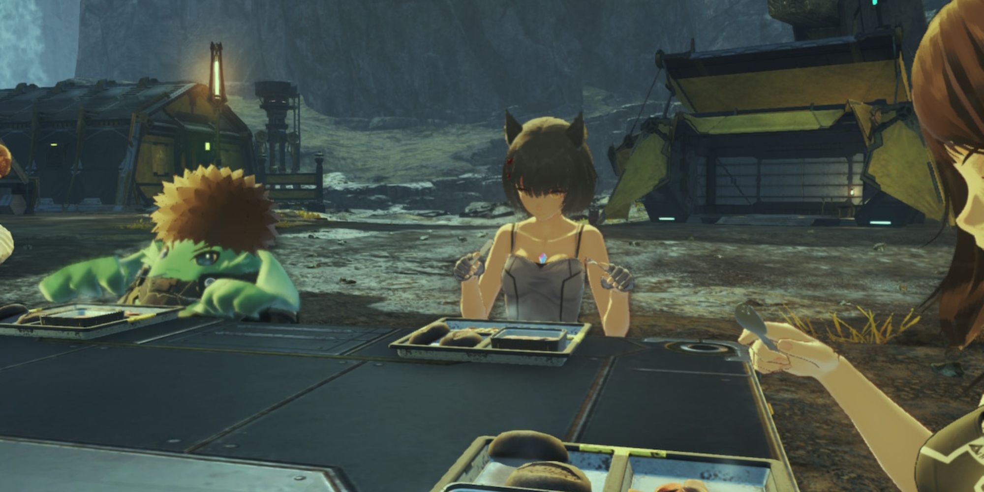 Mio eating a Colony Meal in Xenoblade Chronicles 3