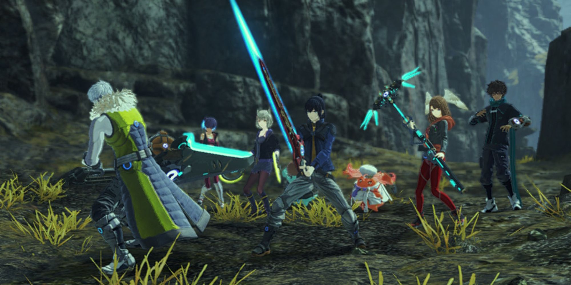 The Main Party all in their Alternative Color Clothes in Xenoblade Chronicles 3