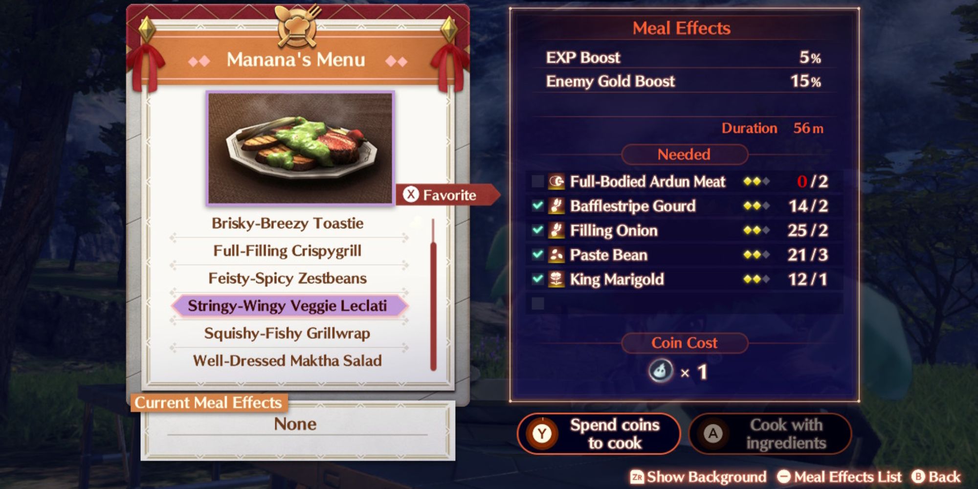 Cooking a Meal without the ingredients with a Silver Nopon Coin in Xenoblade Chronicles 3