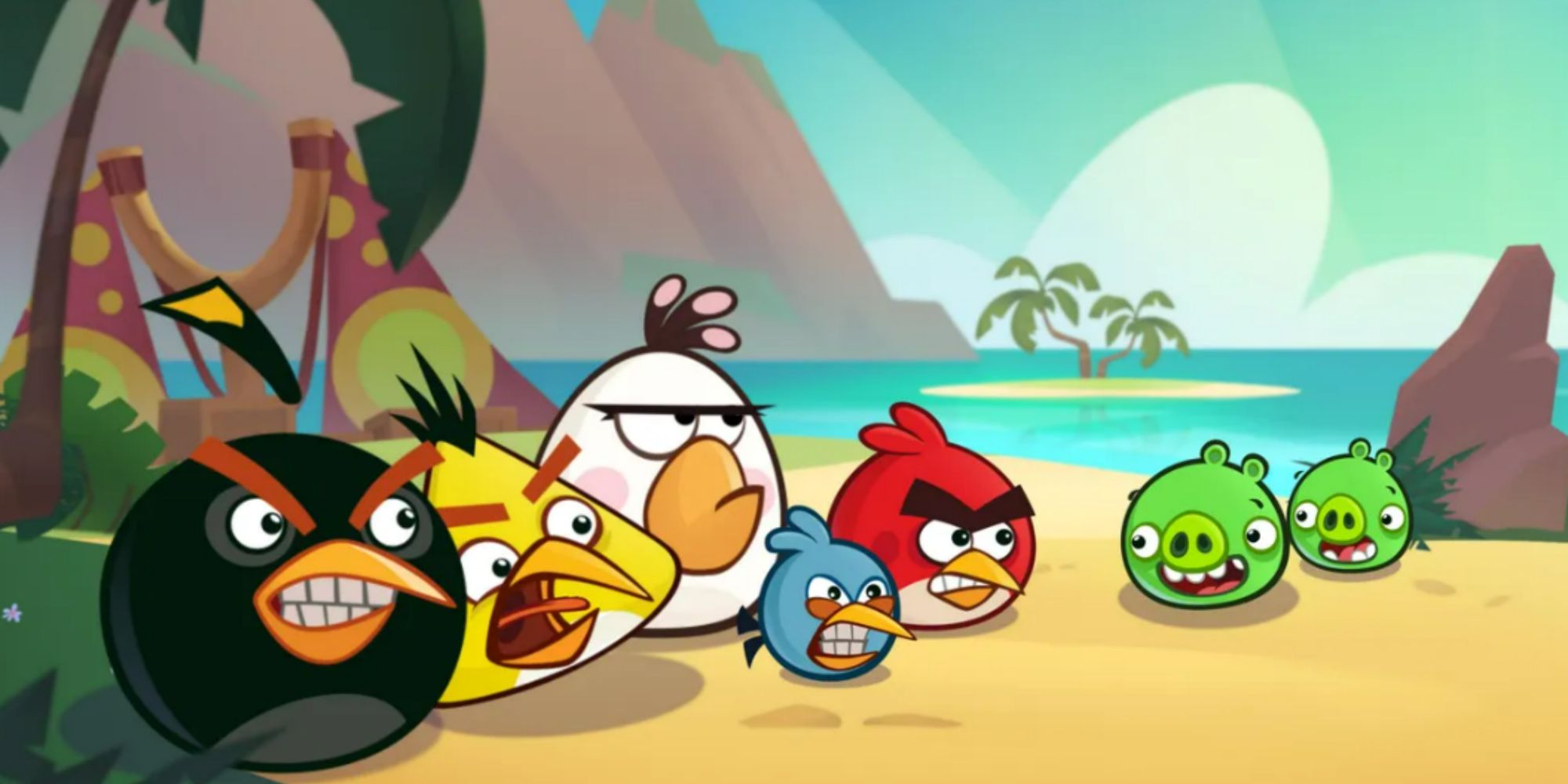 a bunch of wacky bird characters in angry birds reloaded