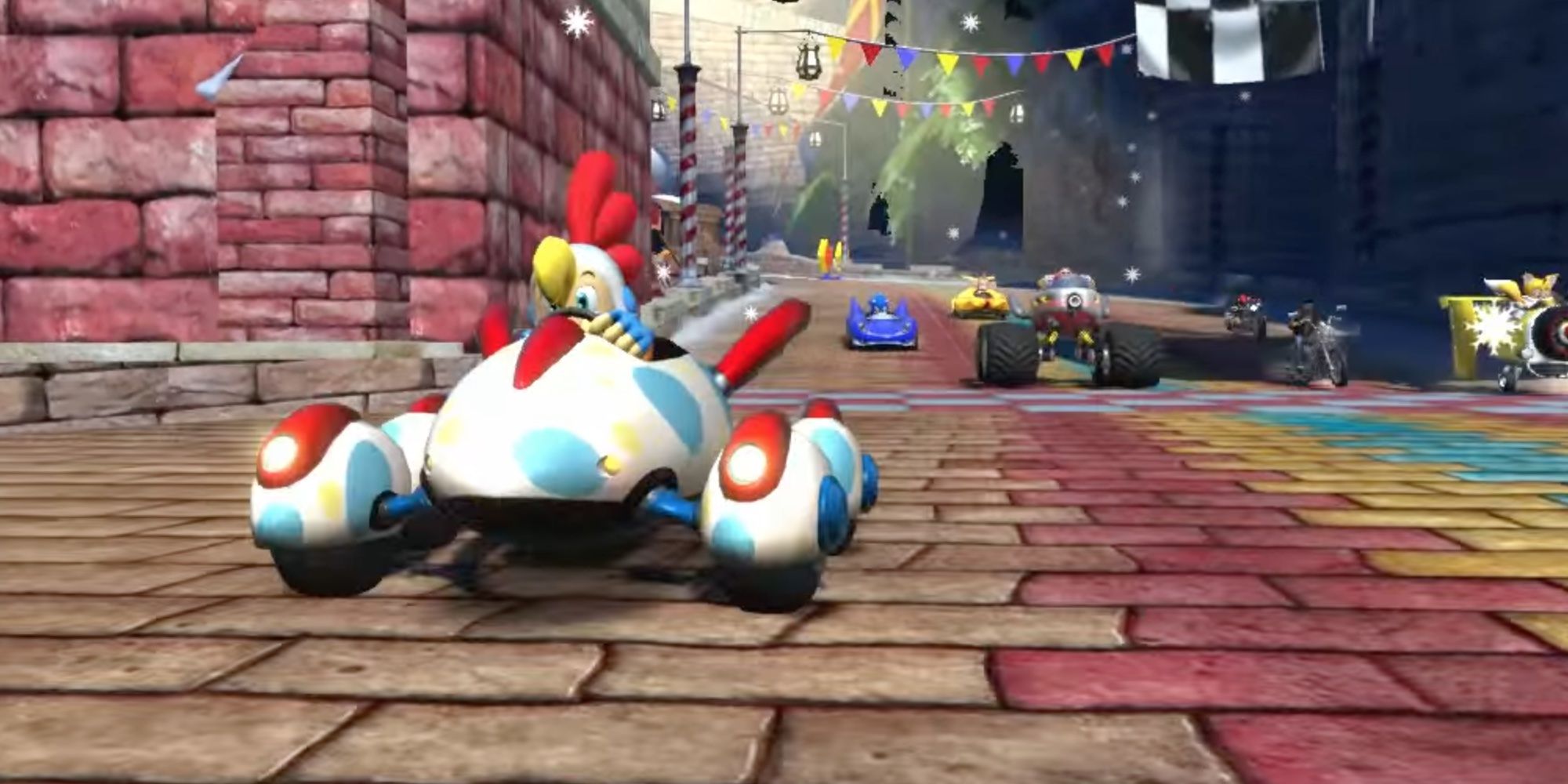 billy hatcher in an egg themed racing car in Sonic & Sega All-Stars Racing