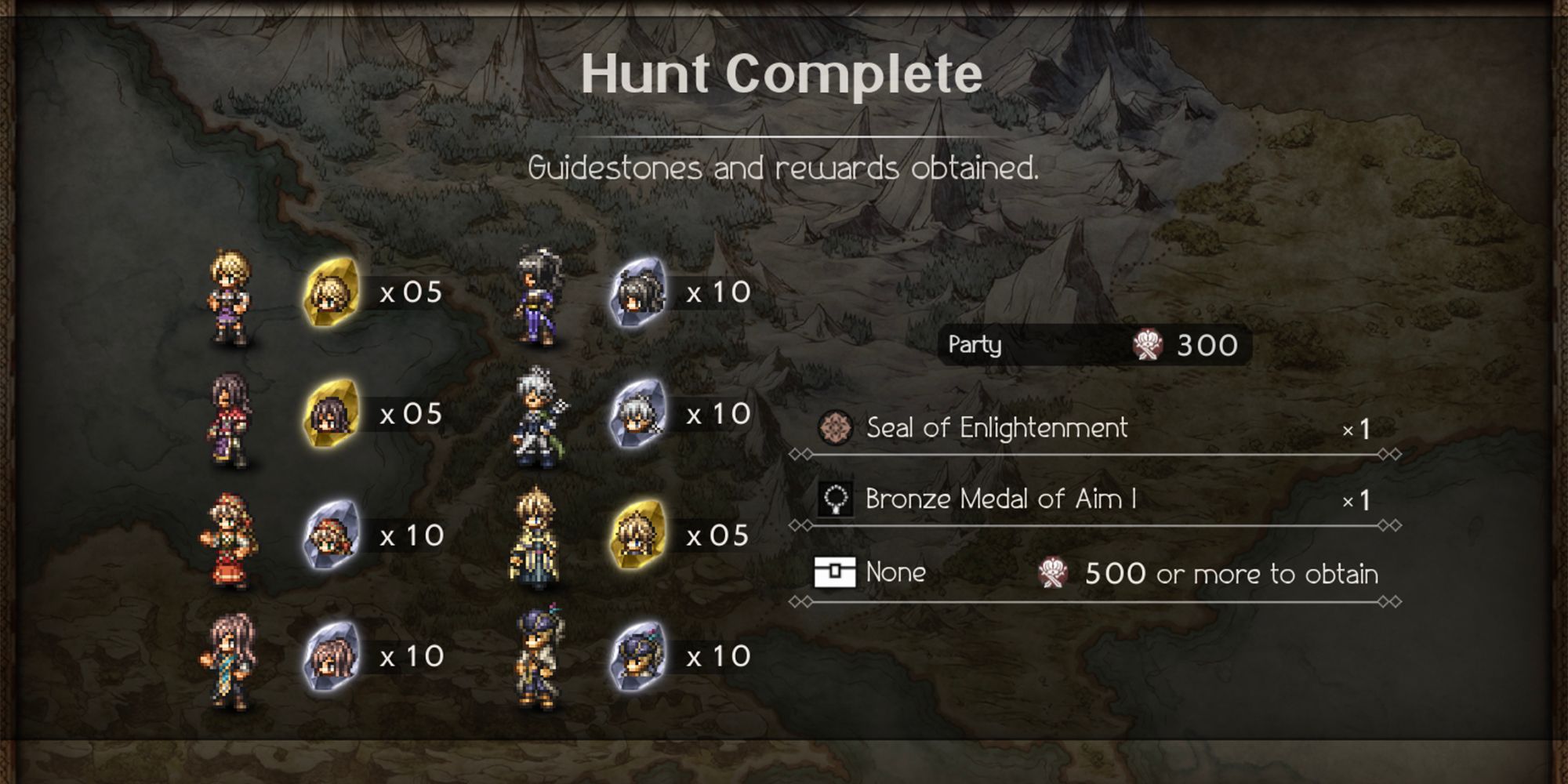 cotc hunt complete guidestones and influence rewards