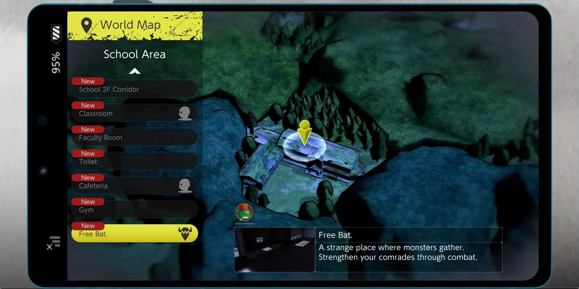The map screen in Digimon Survive