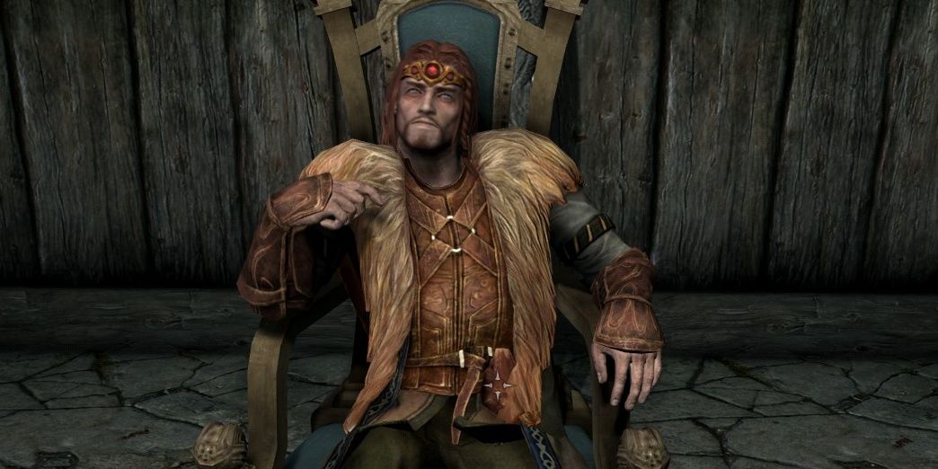 Skyrim Jarl Korir on throne