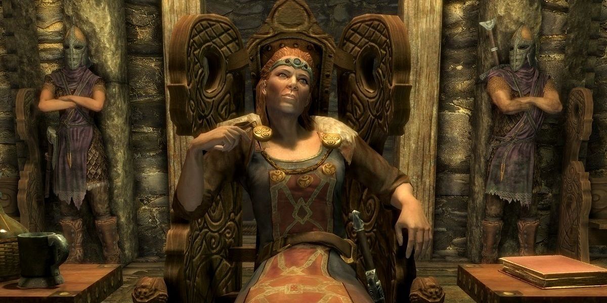 Skyrim Jarl Laila Law-Giver on throne