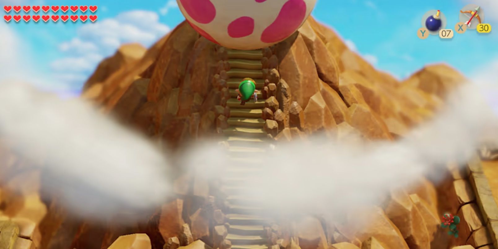 Link Approaching Wind Fish's Egg in Link's Awakening