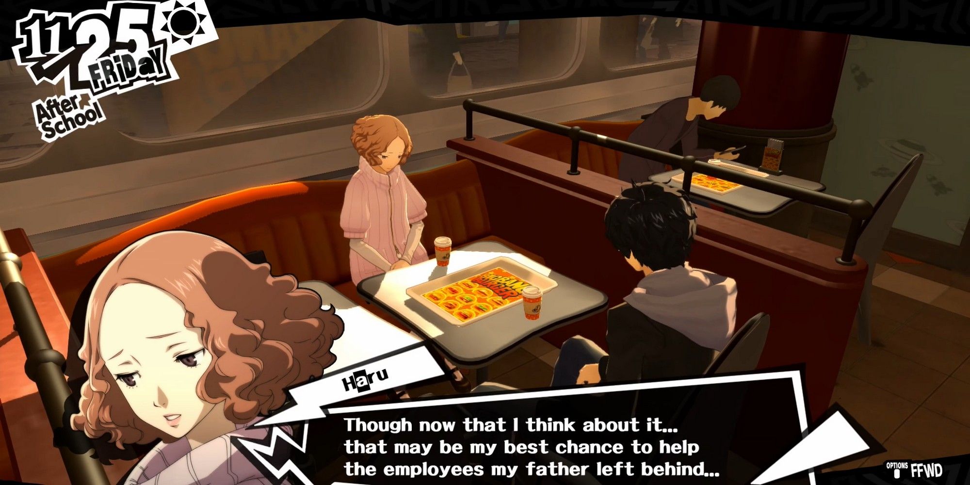 persona 5 royal haru okumura foods p5r big bang burger coffee confidant hangout