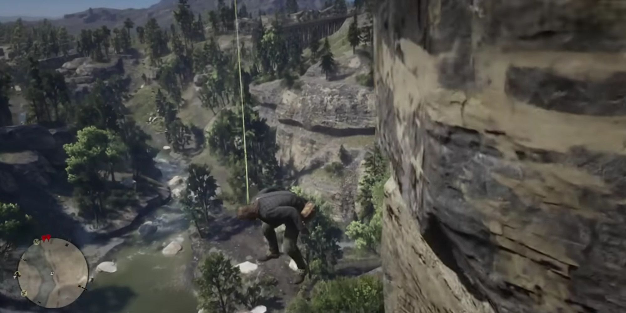 red dead redemption 2 arthur puking in mid air while a trail of sick follows him