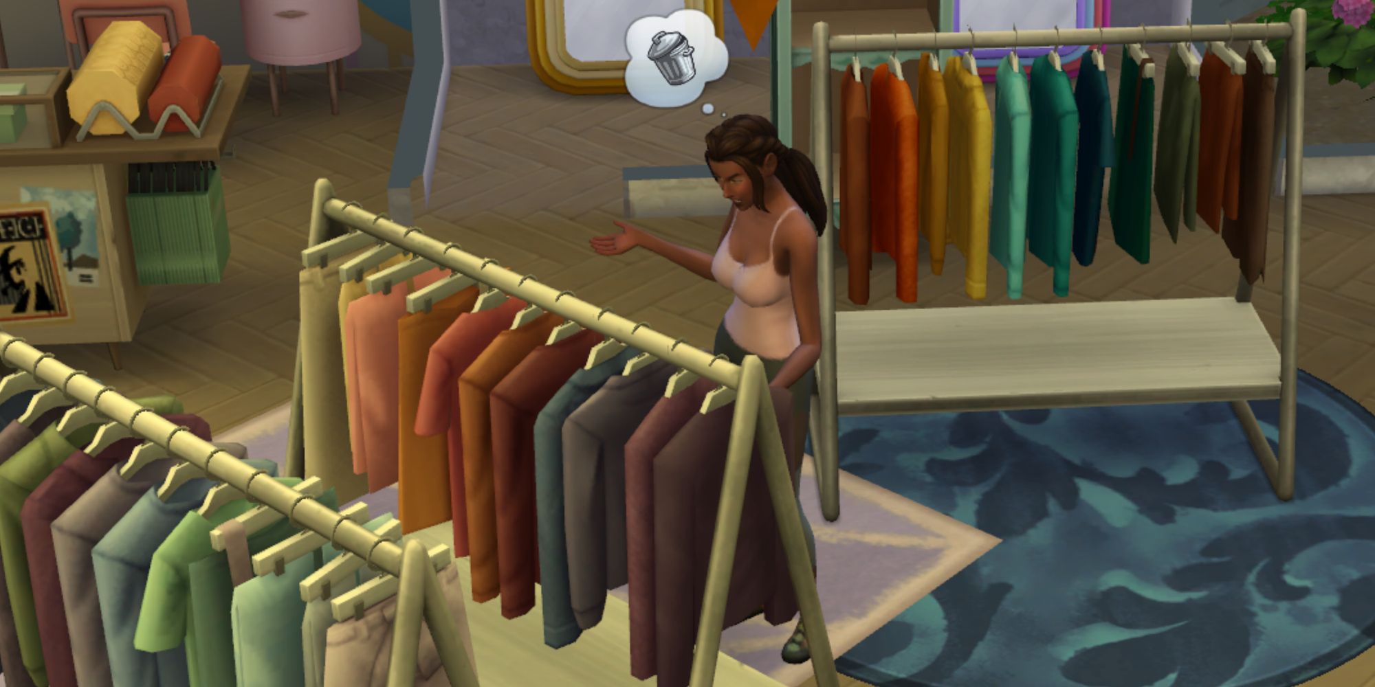 sim looking at clothes