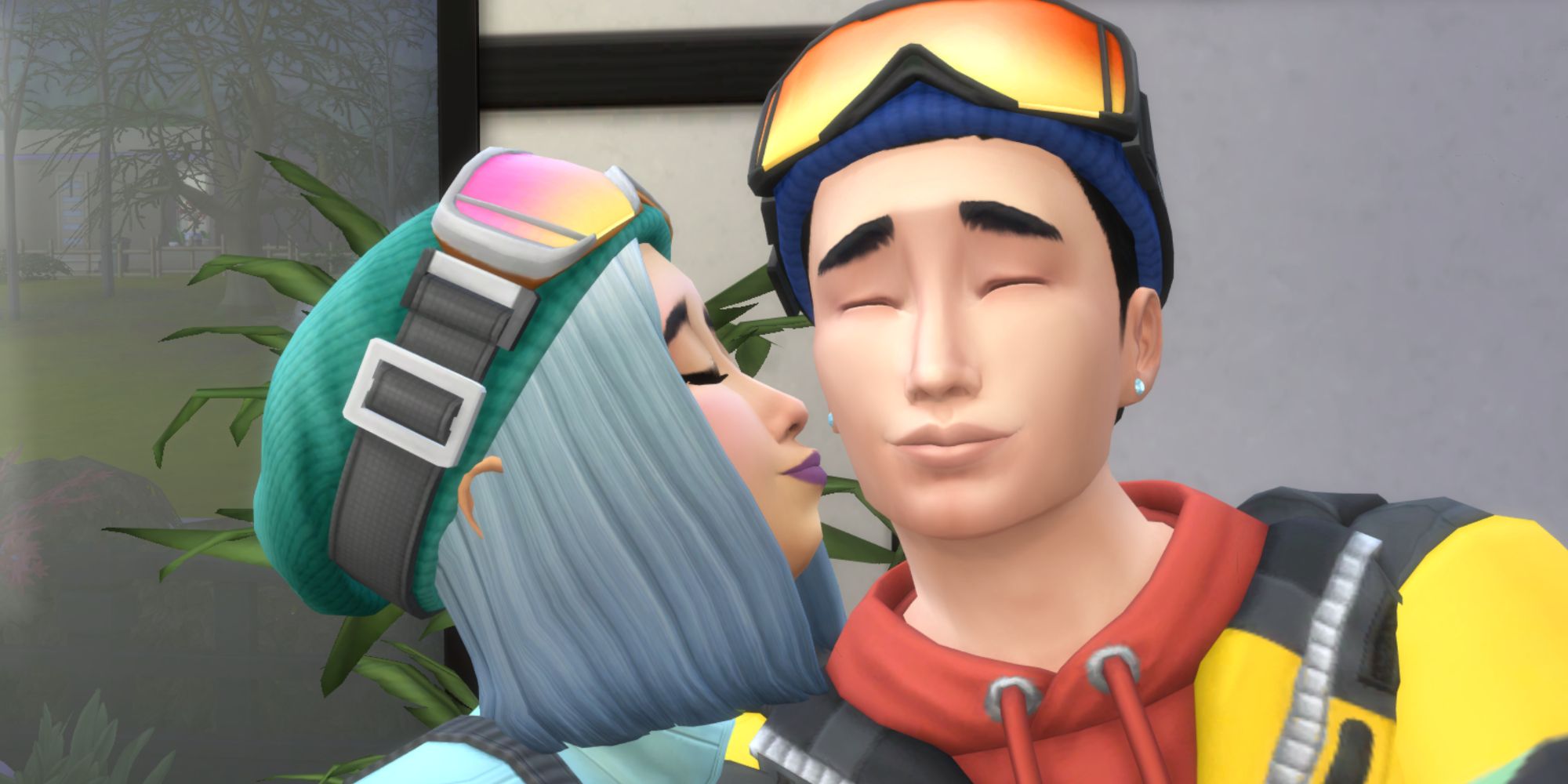 sims 4 - Kaori and Kiyoshi romantic selfie