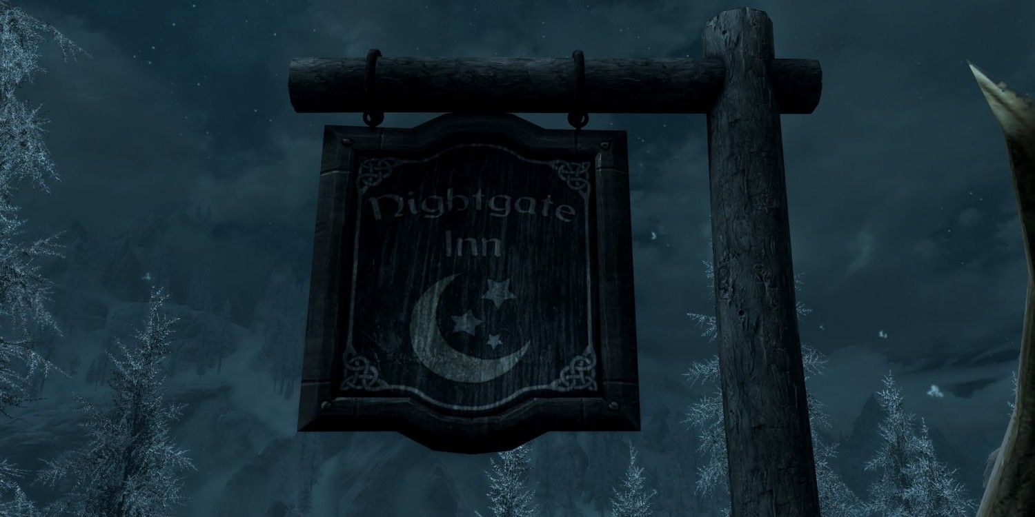 Best Taverns In Skyrim   Skyrim Nightgate Inn Sign 