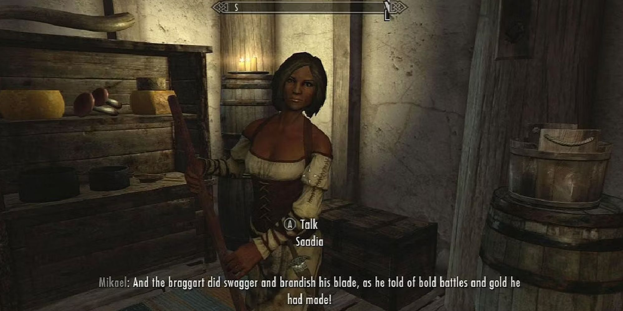 speaking with saadia in whiterun