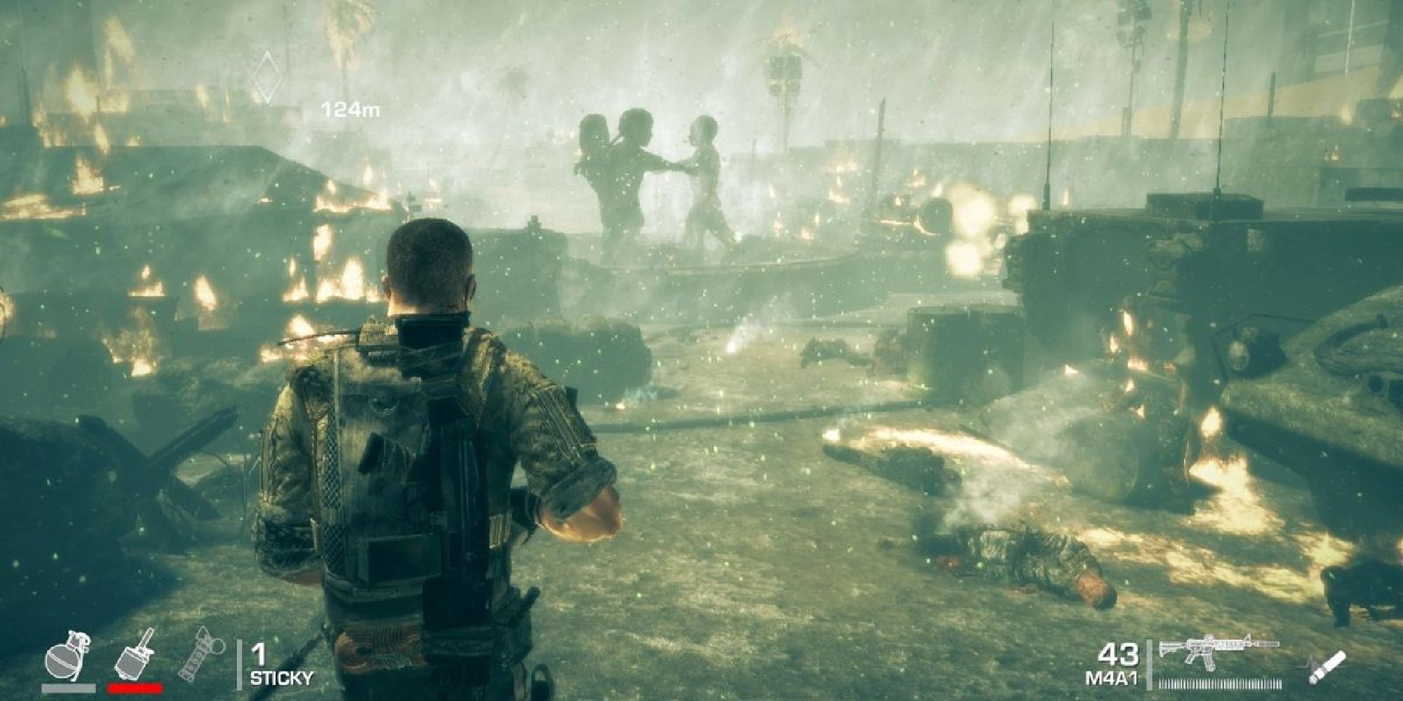spec ops the line white phosphorous scene with bodies and fire