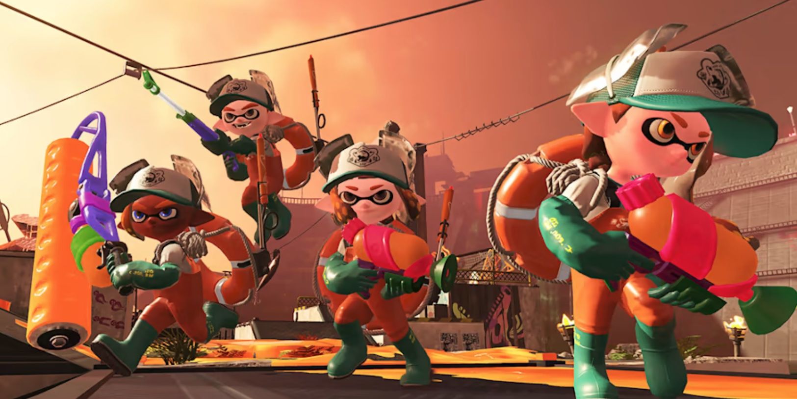 splatoon inklings on a Salmon Run in Splatoon 2