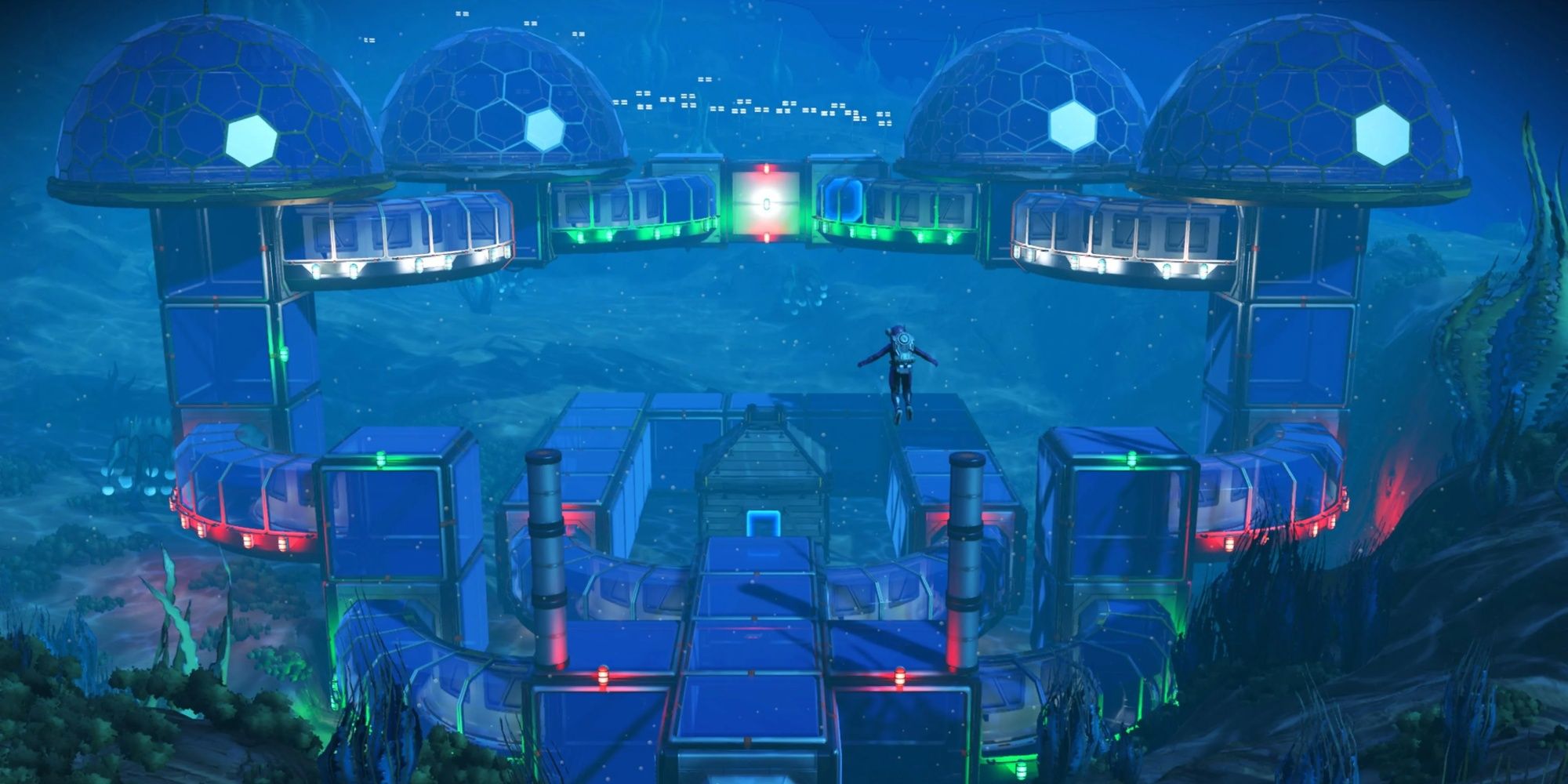 No Man's Sky: An Example Of A Player Created Underwater Base