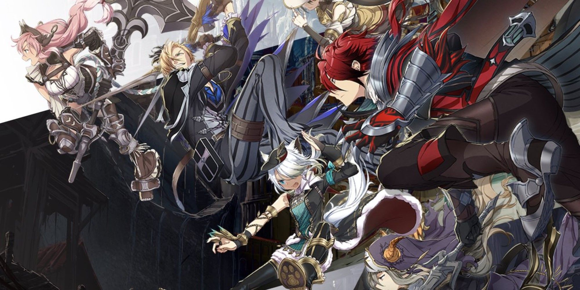promotional art of multiple characters from Ys 9 Monstrum Nox in dramatic poses