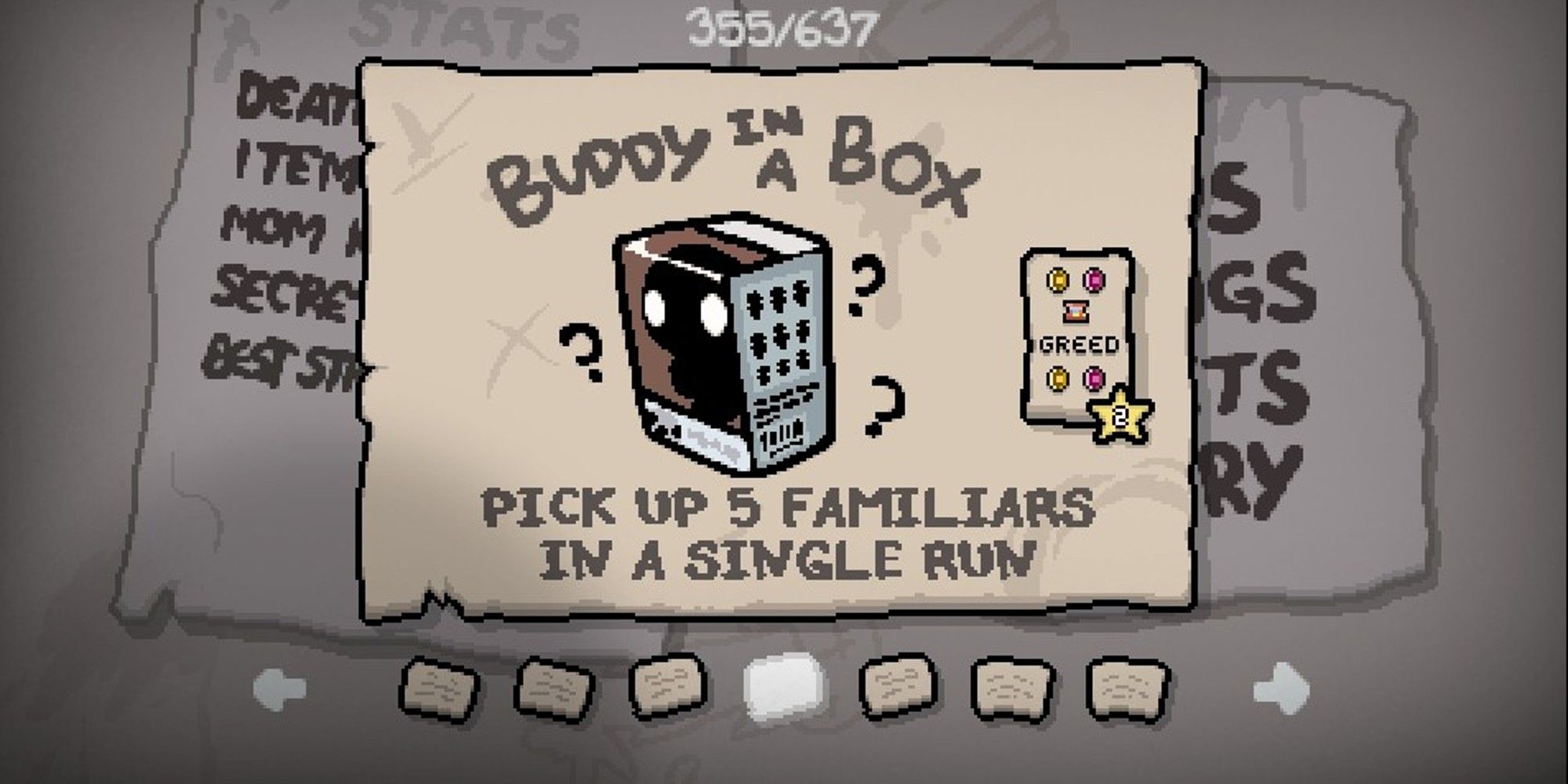 The Binding Of Isaac, Colored Achievement Descriptions Mod, Buddy In A Box achievement description seen