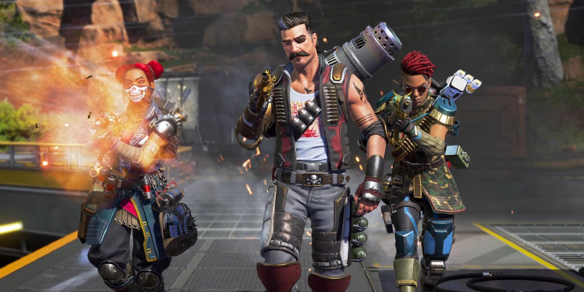 Apex Legends Shot Of Three Characters With Unusual Outfits
