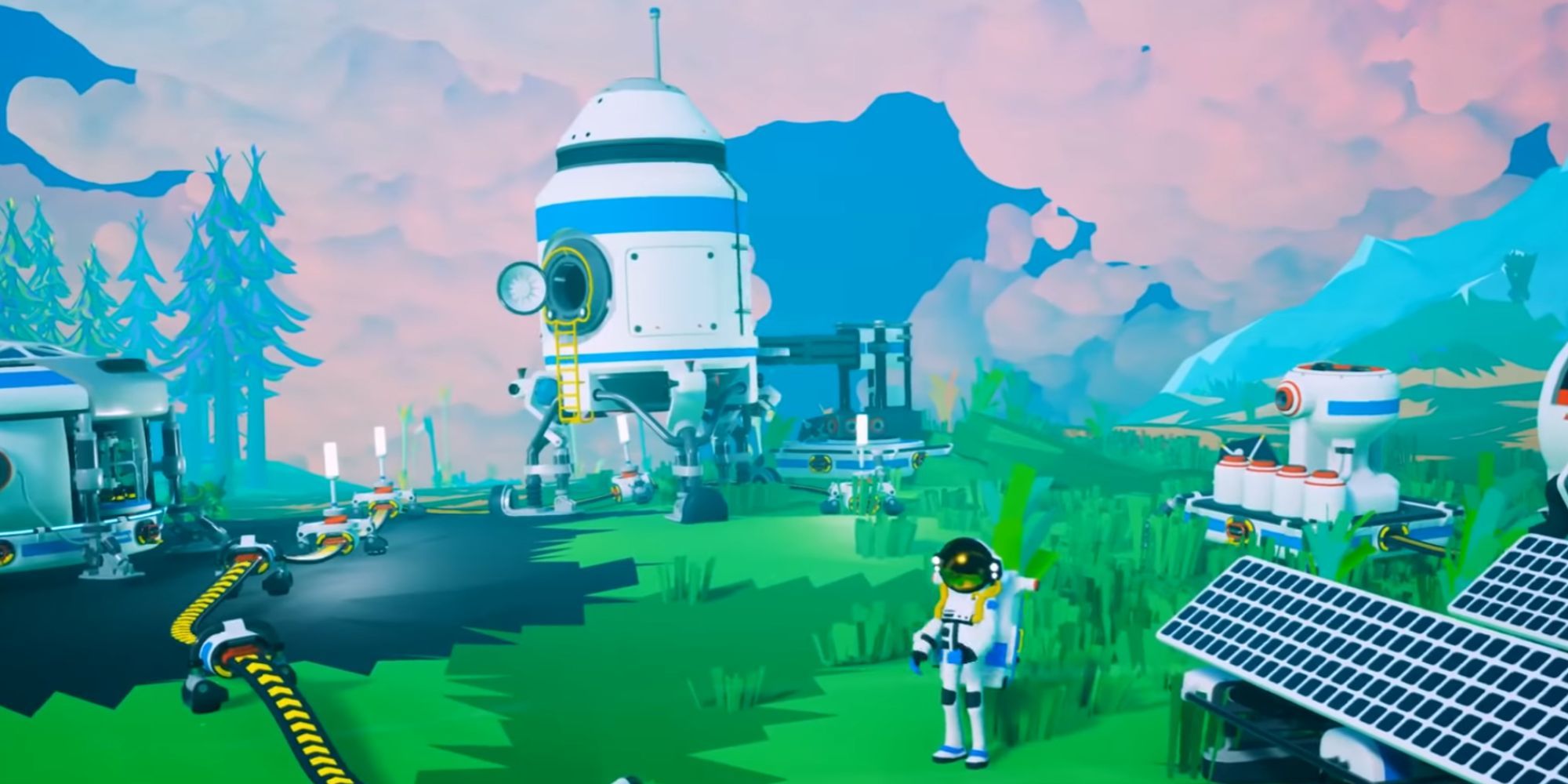 Astroneer base on the surface of a planet