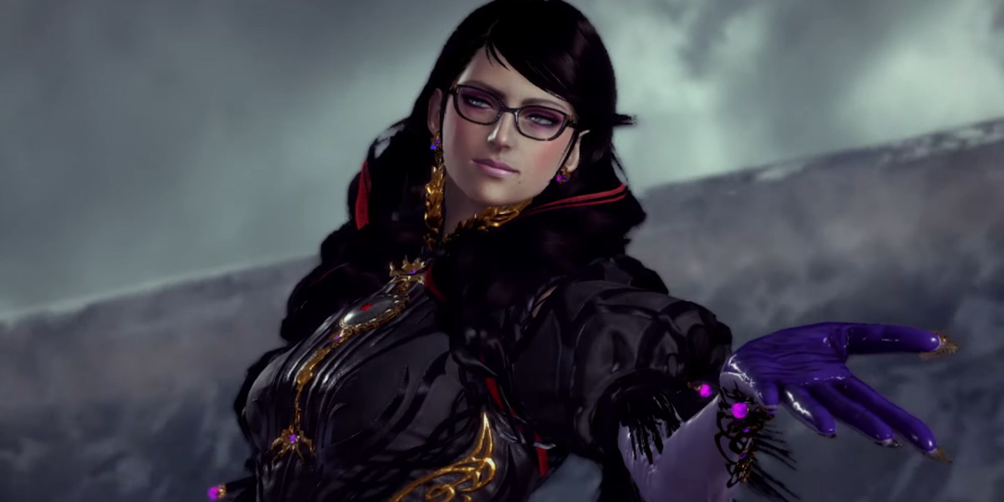 Bayonetta looking forward in promo art for Bayonetta 3 