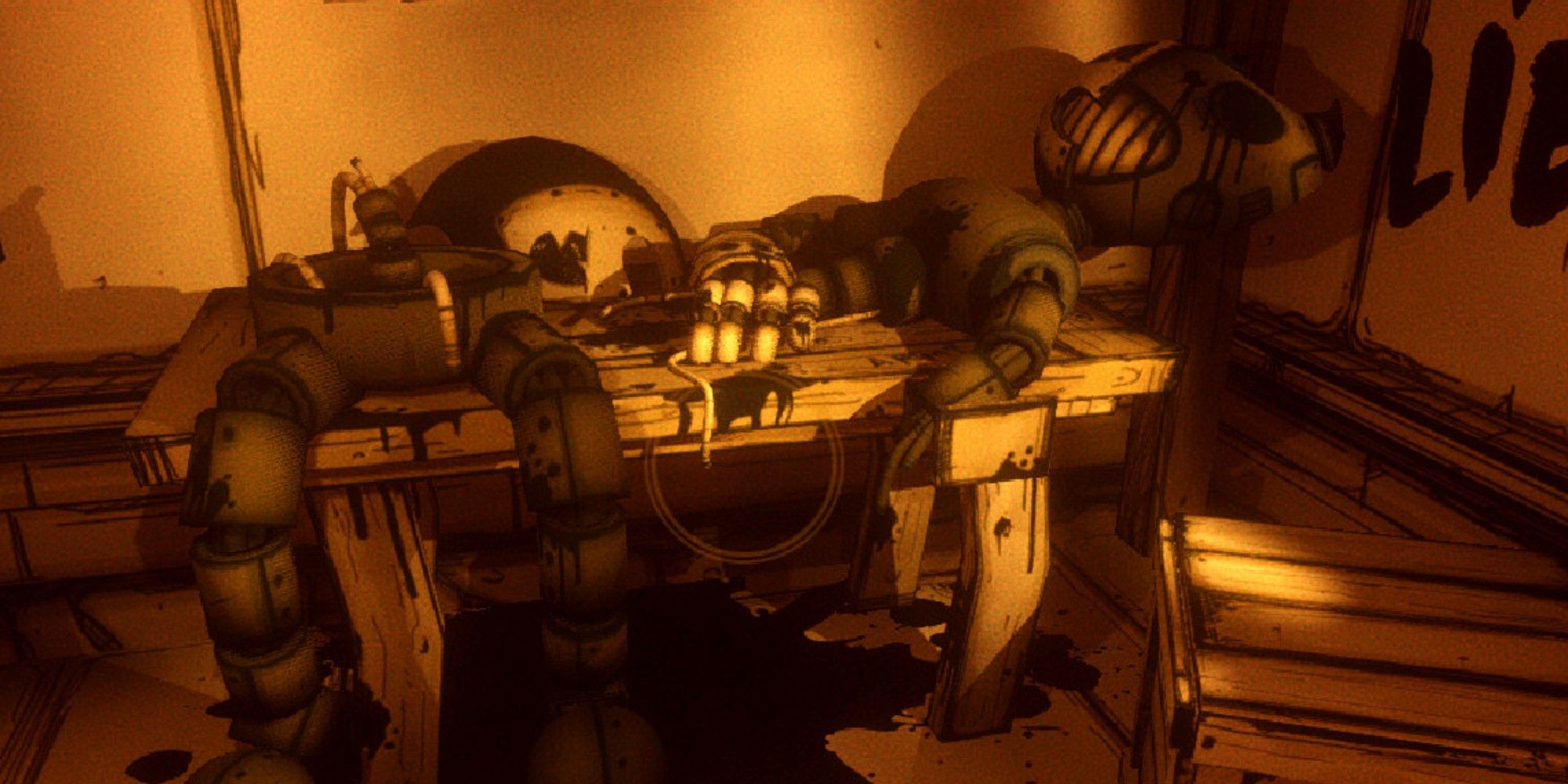 Animatronic Bendy - Bendy and the Ink Machine chilling on the table