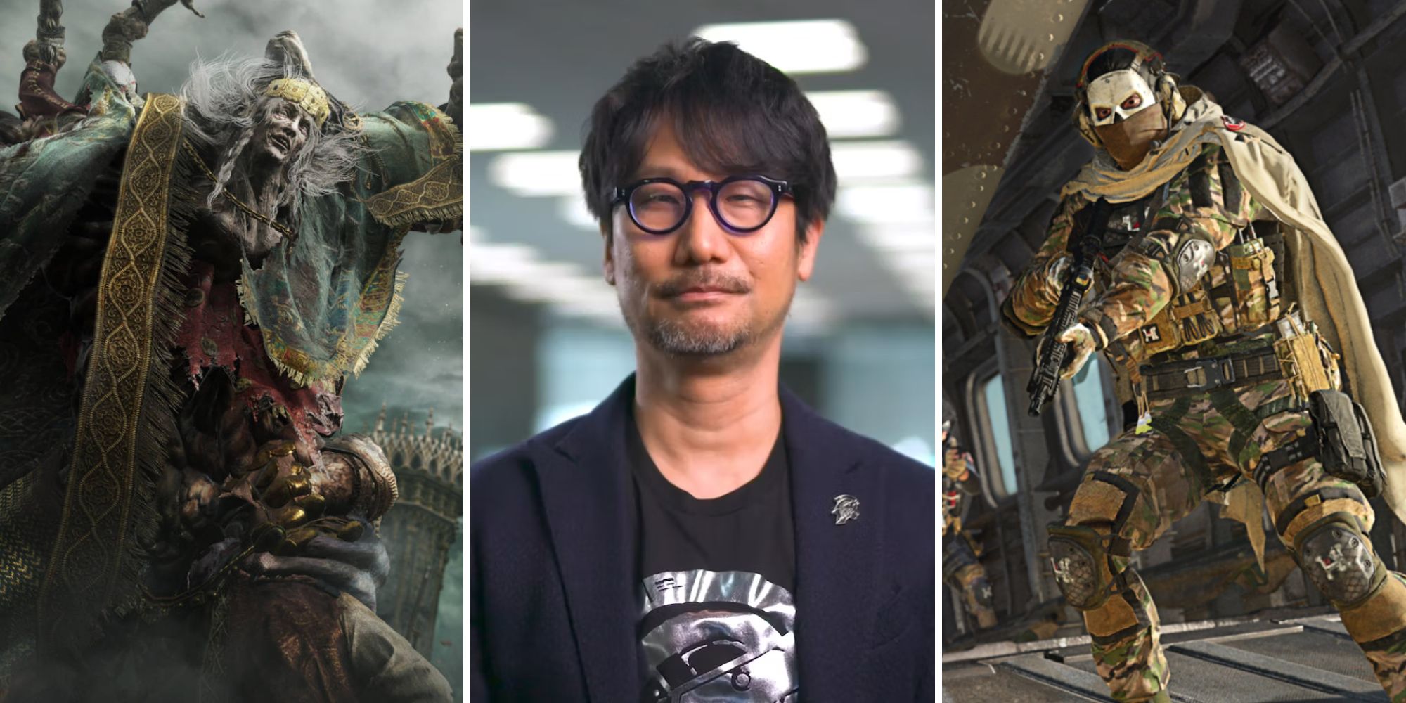 Godrick, Kojima, and a soldier in Call of Duty: Warzone 2.0
