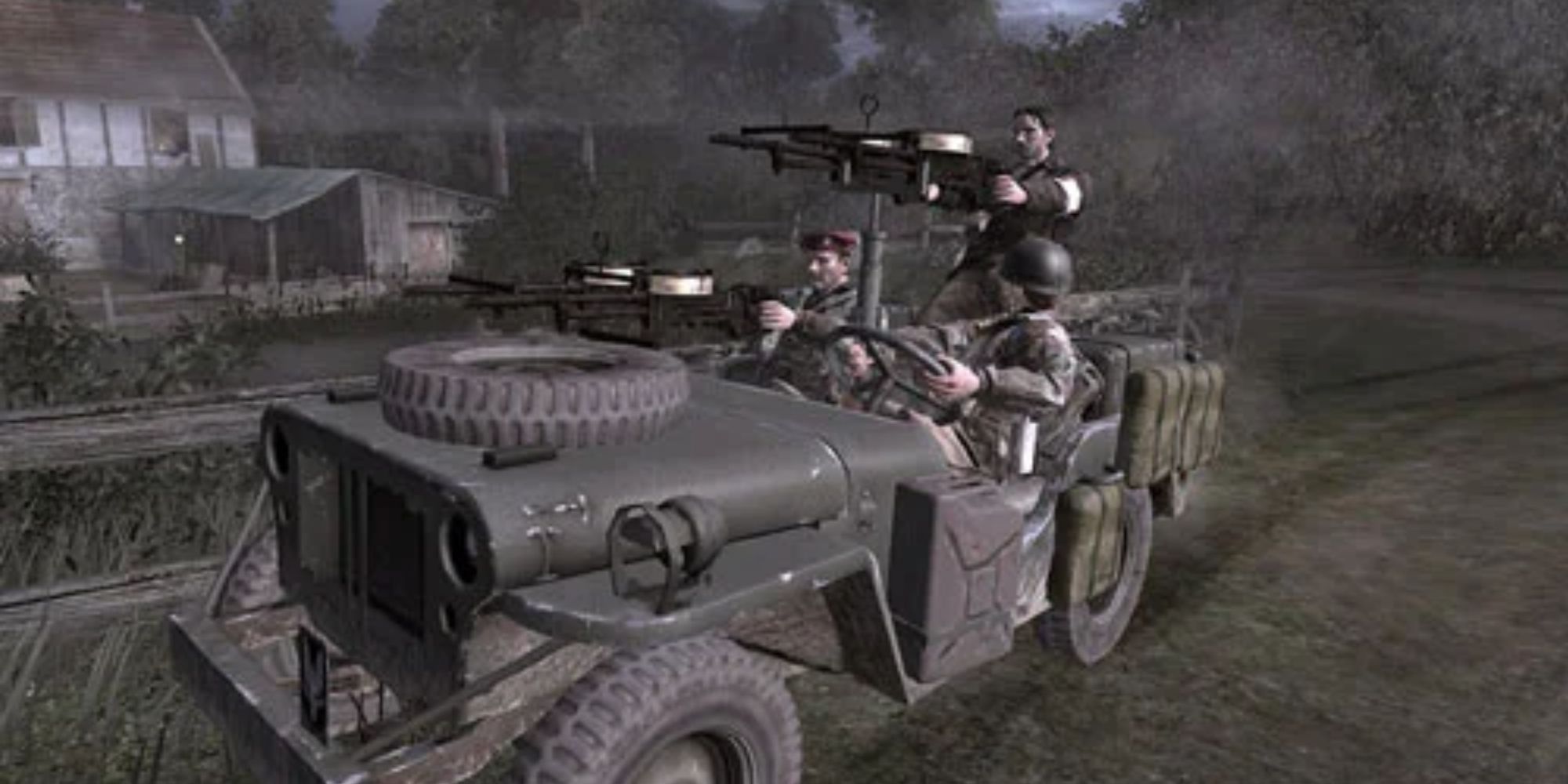 Screenshot of Soldiers in a Jeep in Call of Duty 3